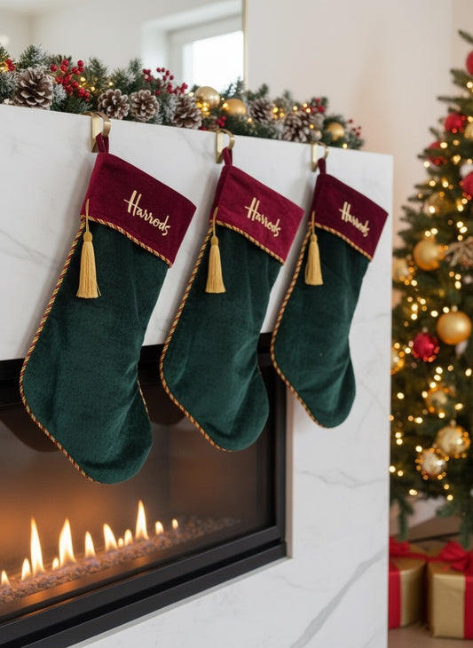 Luxury Velvet H Christmas Stocking
