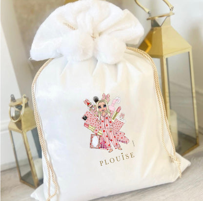 White Luxury P Louise Pom Pom Sack