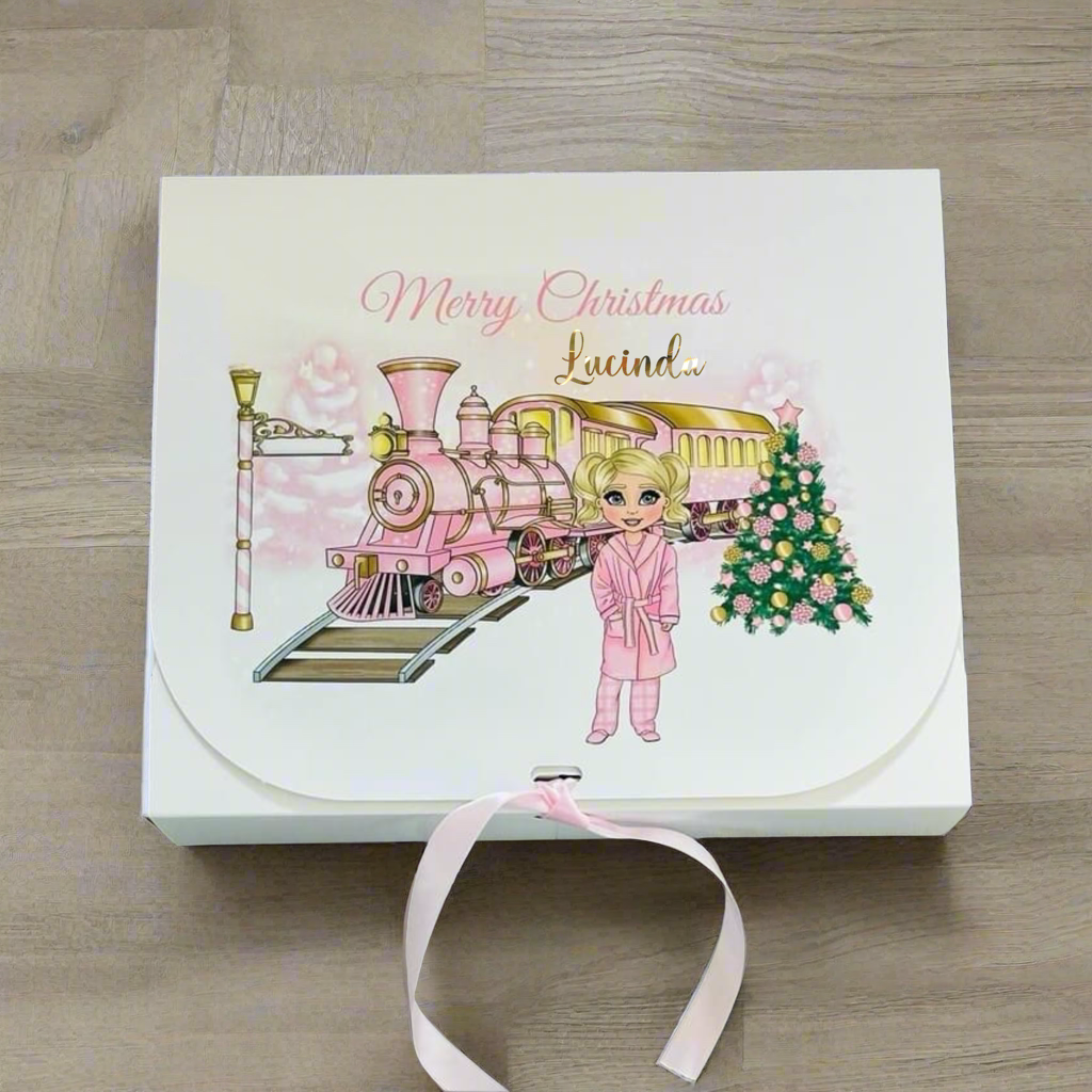 Pastel Smaller Print Christmas Boxes Personalised With Doll & Name