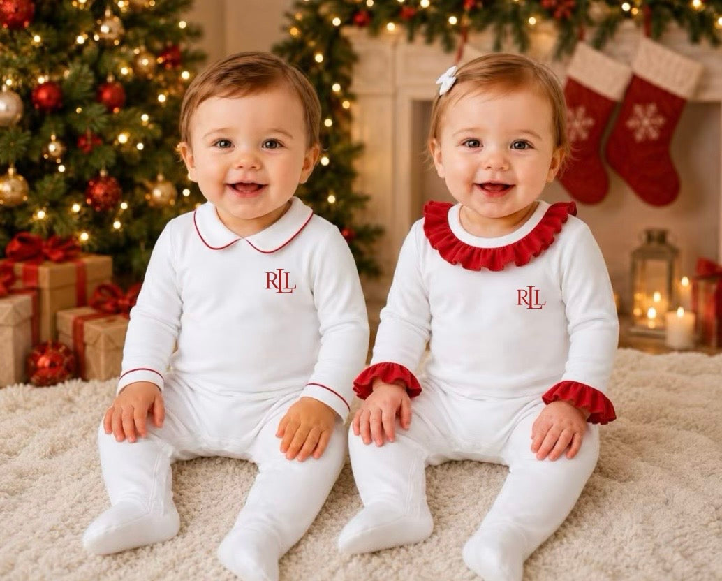 Ralphie Exclusive Red Frill Baby Pyjamas