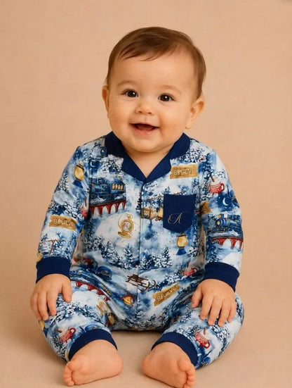 Exclusive Polar Express Personalised Baby Pyjamas