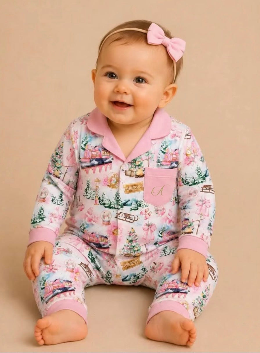Exclusive Polar Express Personalised Baby Pyjamas