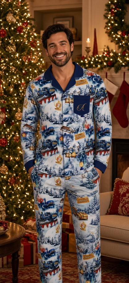 Exclusive Polar Express Personalised Adults Pyjamas